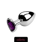 Aluminum Alloy Butt Plug Anal Plug with Heart Shape Crystal Base - Elustic - 1