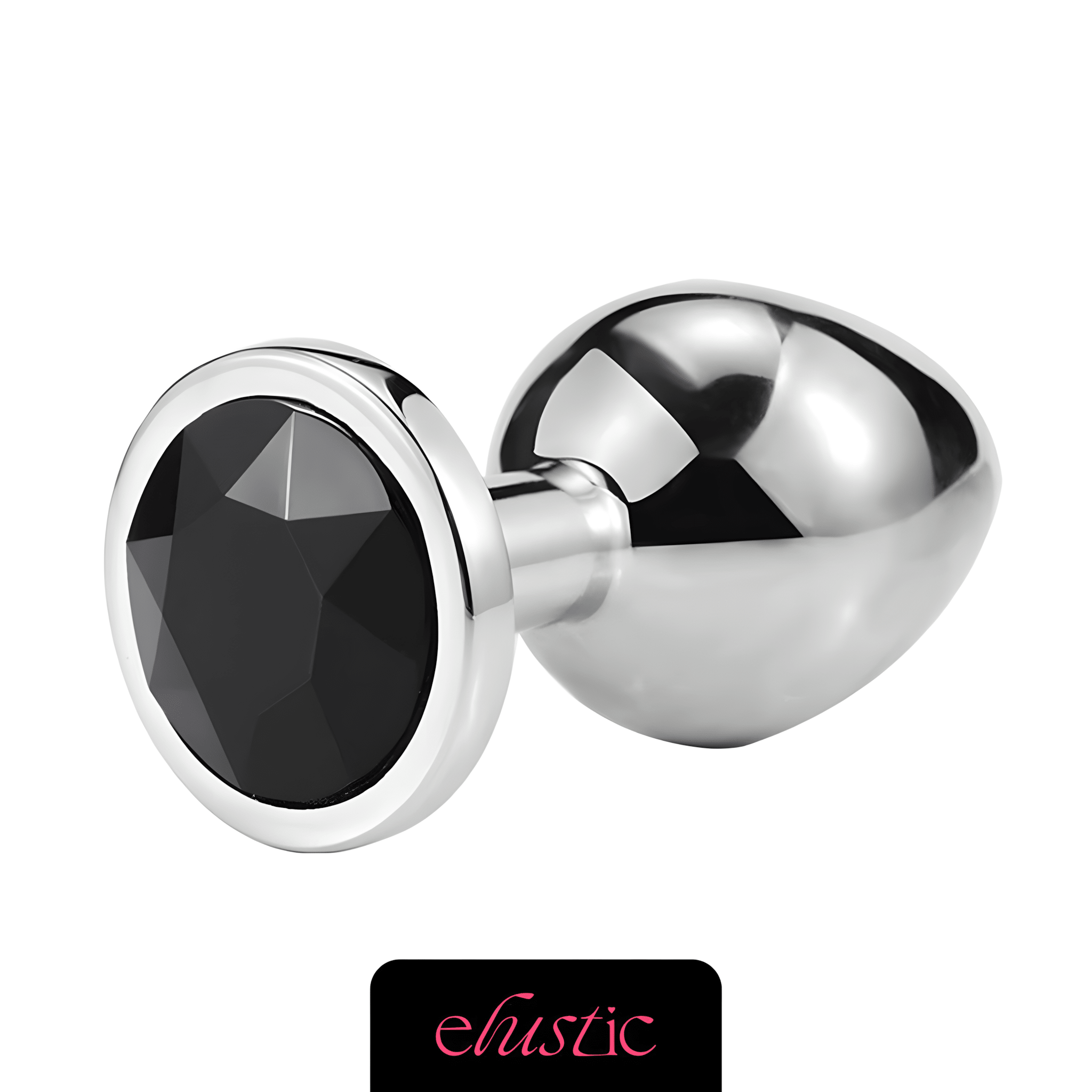 Aluminum Alloy Butt Plug Anal Plug with Oval Shape Crystal Base - Elustic - 13