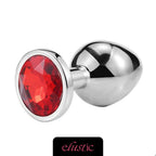 Aluminum Alloy Butt Plug Anal Plug with Oval Shape Crystal Base - Elustic - 12