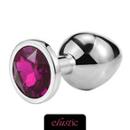 Aluminum Alloy Butt Plug Anal Plug with Oval Shape Crystal Base - Elustic - 13