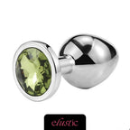Aluminum Alloy Butt Plug Anal Plug with Oval Shape Crystal Base - Elustic - 9