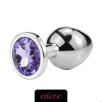 Aluminum Alloy Butt Plug Anal Plug with Oval Shape Crystal Base - Elustic - 39