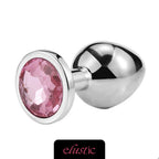 Aluminum Alloy Butt Plug Anal Plug with Oval Shape Crystal Base - Elustic - 11