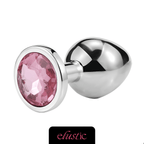 Aluminum Alloy Butt Plug Anal Plug with Oval Shape Crystal Base - Elustic - 14