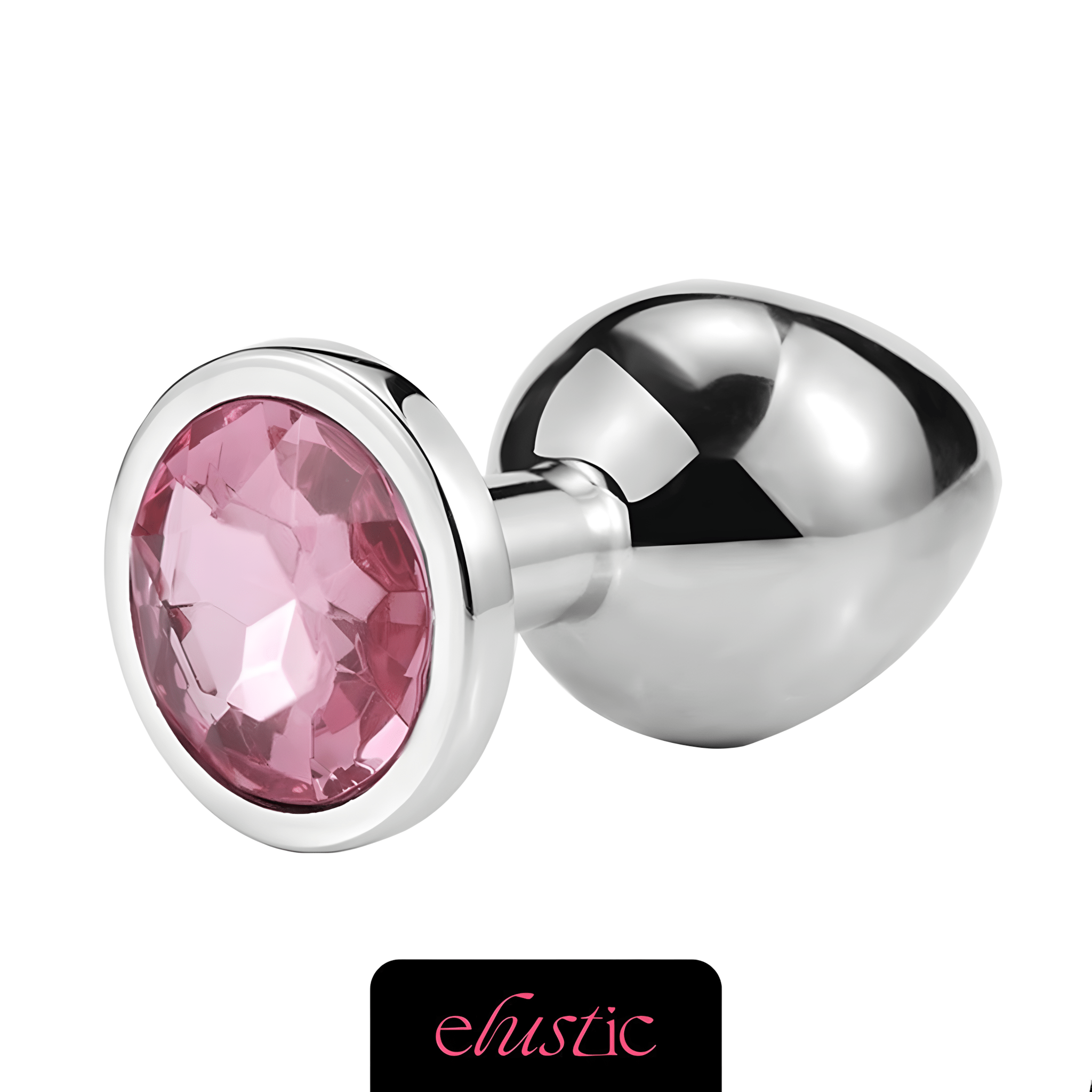 Aluminum Alloy Butt Plug Anal Plug with Oval Shape Crystal Base - Elustic - 14
