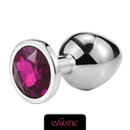 Aluminum Alloy Butt Plug Anal Plug with Oval Shape Crystal Base - Elustic - 37