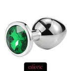 Aluminum Alloy Butt Plug Anal Plug with Oval Shape Crystal Base - Elustic - 5