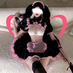 Angelica Pink French Maid Outfit - Elustic - 3