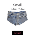 Blue Low Waist Denim Shorts - Elustic - 3