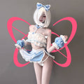 Bratty Blue Lolita Maid with Lace Trim Outfit - Elustic - 1