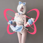 Bratty Blue Lolita Maid with Lace Trim Outfit - Elustic - 1