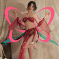 Crimson Silk Goddess Lingerie Set - Elustic - 1