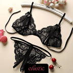 Crotchless Lingerie Set - Elustic - 1