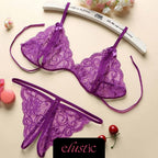 Crotchless Lingerie Set - Elustic - 3