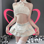 Cute Flirty Plaid Maid Outfit - Elustic - 5