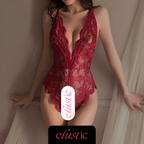 French Lace Deep V Teddy - Elustic - 4