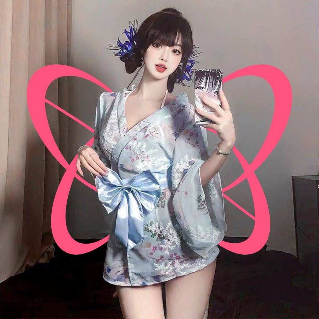 Kimono Japanese - style Bathrobe Set - Elustic - 2