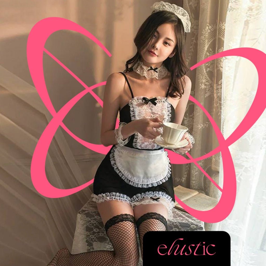 Lace French Maid Lingerie Set - Elustic - 1