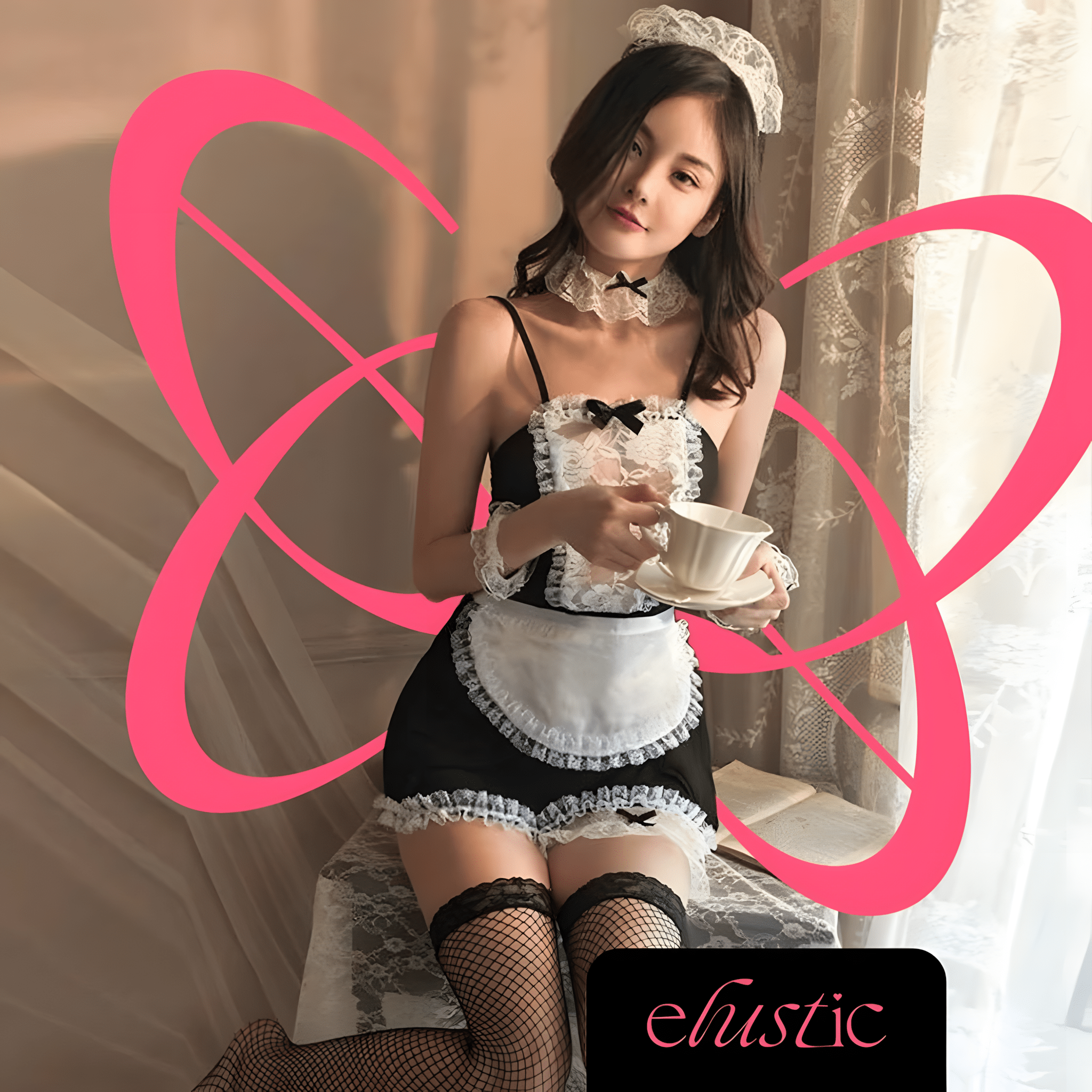 Lace French Maid Lingerie Set - Elustic - 1