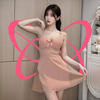 Lace Inspired Satin Slip Nightgown - Elustic - 5