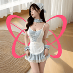 Lace-Trimmed Halter Dress Sweet Girl Next Door Outfit - Elustic - 1
