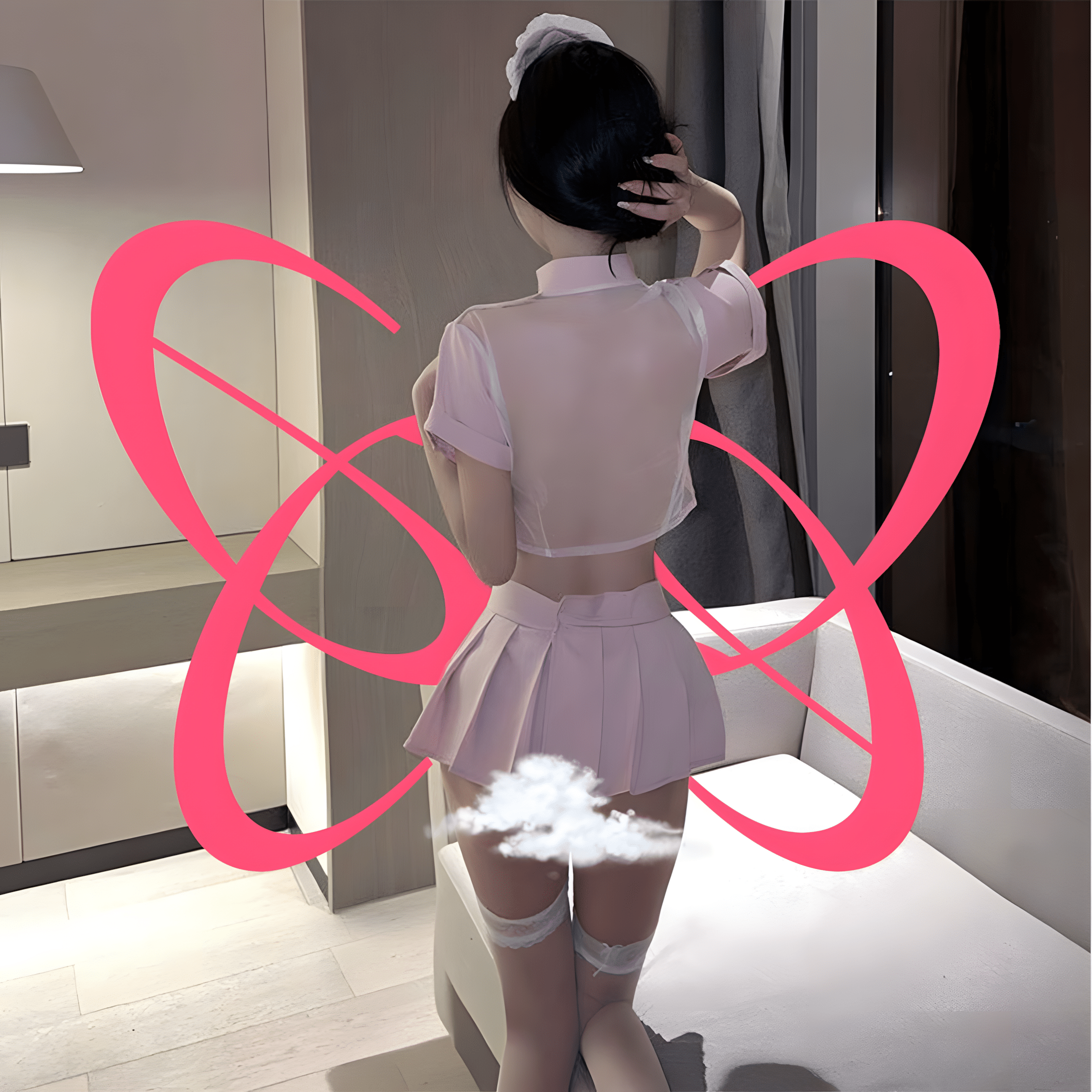Pink Playful Nurse Outfit - Elustic - 2