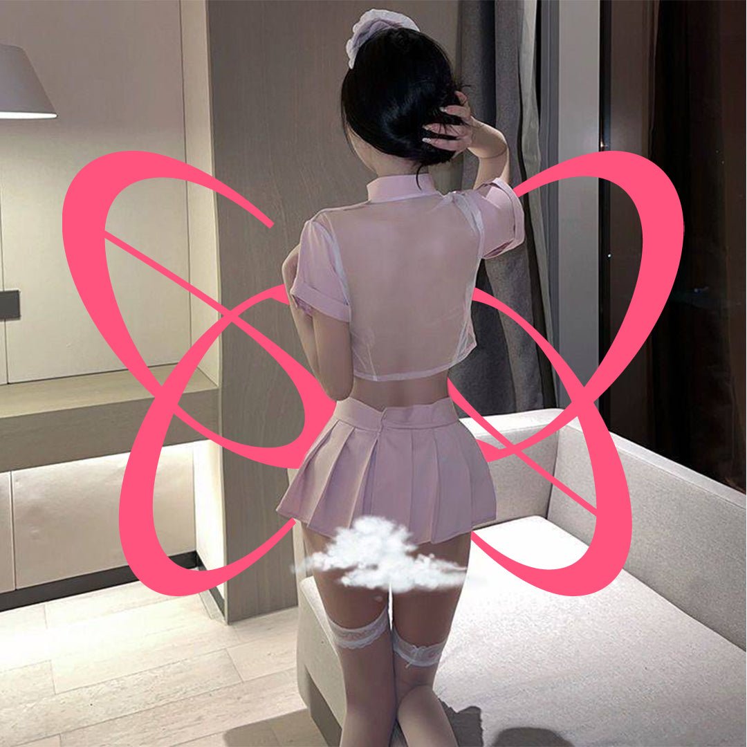 Pink Playful Nurse Outfit - Elustic - 2