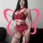 Seductive Lace Full Body Lingerie Set - Elustic - 4