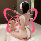 Sexy Tempting Lace Apron Maid Uniform - Elustic - 3
