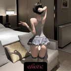 Sheer Mesh Schoolgirl Lingerie Set with Pleated Mini Skirt - Elustic - 2