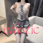 Sheer Mesh Schoolgirl Lingerie Set with Pleated Mini Skirt - Elustic - 1