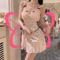 Silk Cute Polka Dot Nightgown - Elustic - 1