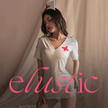 White Nurse Open Back Mini Dress - Elustic - 1